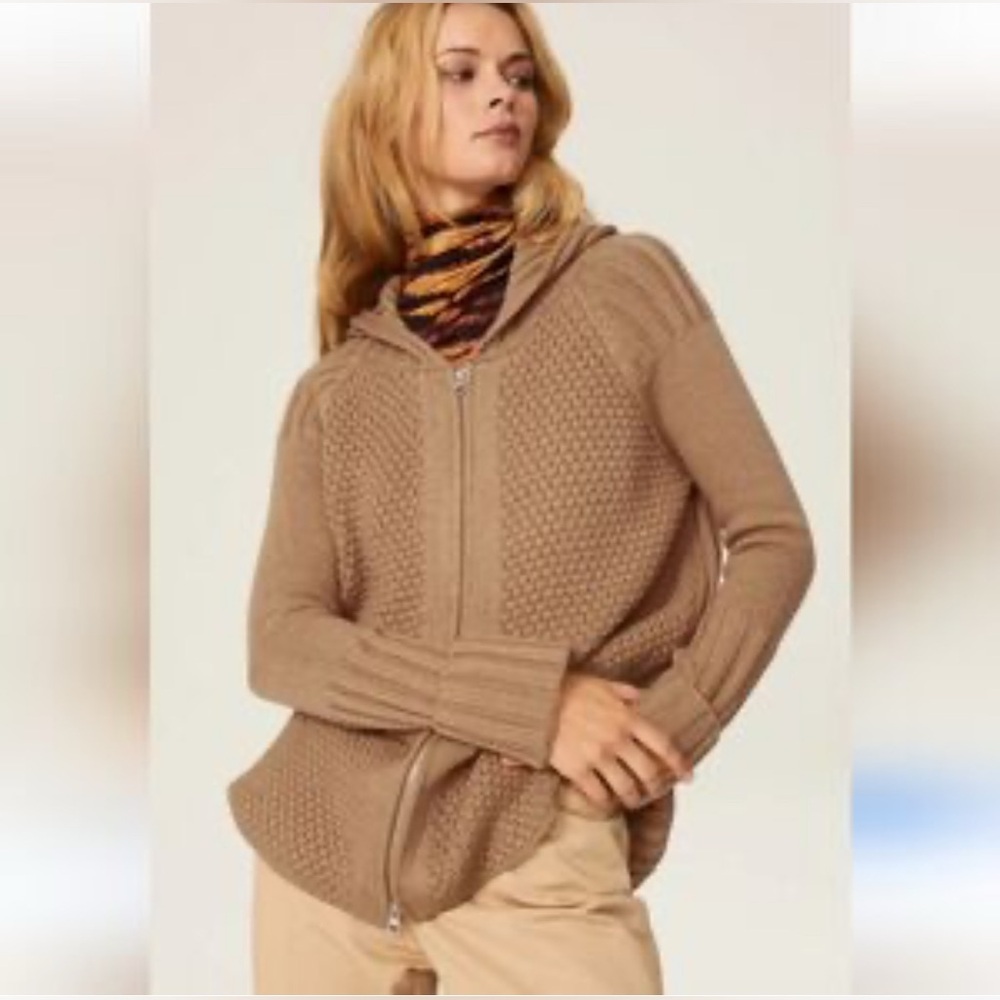 Victor Alfaro Brown Oversized Zip Up Sweater Rent the Runway Preloved XS $345